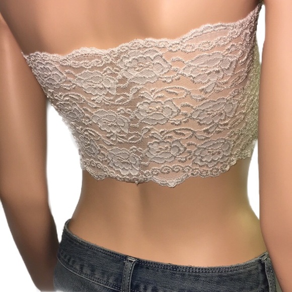 ALLY ROSE TOPPERS White Lace Modesty Bandeau Cami - Picture 2 of 6